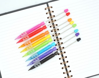 Beadable Mechanical Pencil | *2/5/10 Pencil Packs* | Plastic | Multiple Colours | Beadable Bar | Refillable