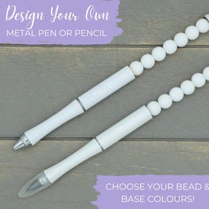 Bolígrafo antiestrés con cuentas o lápiz infinito (personalizado) / Cuentas de silicona / Elige tus colores / Sensorial / Alivio del estrés / Juguete antiestrés discreto