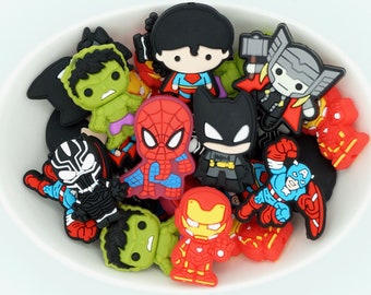 Superhero *2 & 5 Bead Packs* | Silicone Focal Bead | Character Bead | DIY craft projects | non-toxic and washable beads