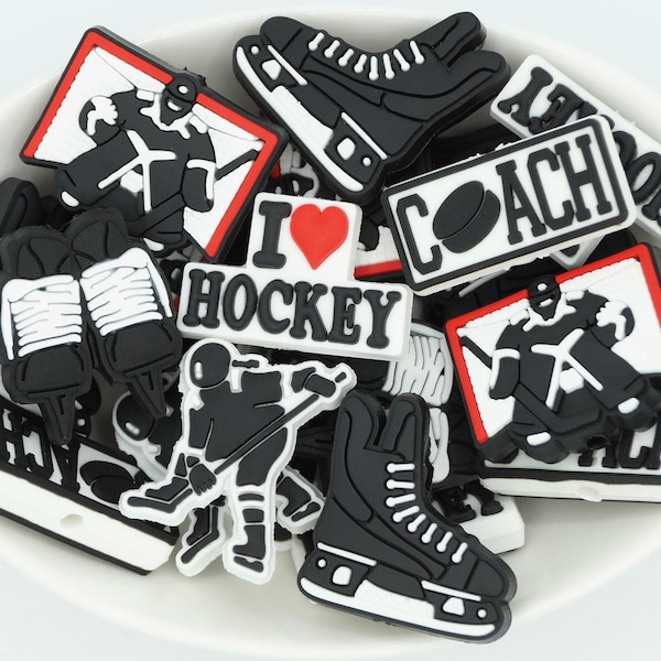 Hockey PVC Fokalperlen | *2er & 5er-Packs, ganze Sets* | Stift, Schlüsselanhänger und Bastelperle