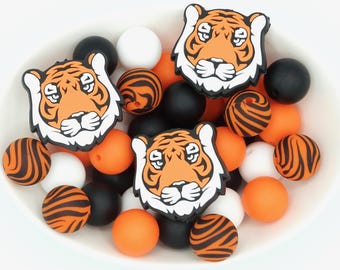 Tiger Bead Mix | 25 Pack Craft Beads | 15mm/Focal Beads