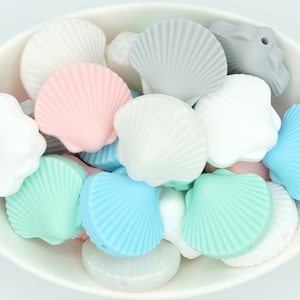Scallop Shell *2 & 5 Bead Packs* | Silicone Focal Bead | Summer/Beach Bead | DIY craft projects | non-toxic and washable beads