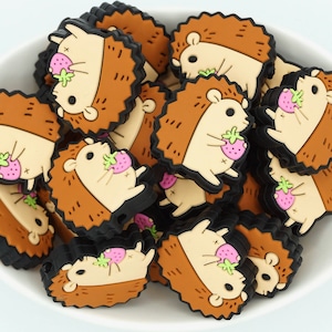 Hedgehog *2 & 5 Bead Packs* | Silicone Focal Bead | Animal Bead | DIY craft projects | non-toxic and washable beads