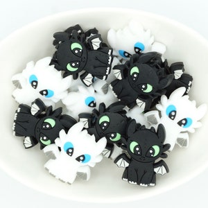 Dragon *2 & 5 Bead Packs* | Silicone Focal Bead | Character Beads | DIY craft projects | non-toxic and washable beads