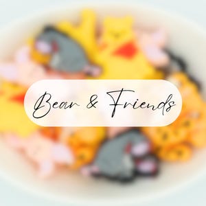 Oso y amigos / Cuentas focales de silicona / Cuentas 2D y 3D / Paquetes de 2 cuentas, conjuntos completos y mezcla de cuentas / Cuentas para niños / Proyectos de manualidades DIY