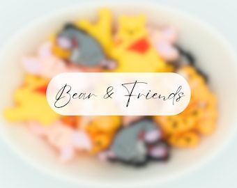 Siliconen focuskralen Bear & Friends | *2 sets, volledige karaktersets en kralenmix* | 2D en 3D | Pen, sleutelhanger en knutselkraal