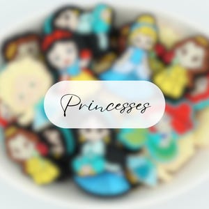 Princess | Silicone Focal Bead | 2D & 3D Beads | 2 Bead Packs and Full Sets | Character Bead | DIY craft projects