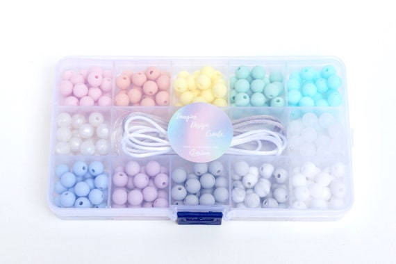 DIY Silicone Bead Kit pastel Serenity Make Your Own Jewellery 9 Mm Beads  Craft Kids & Adults Supports Mental Health 