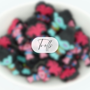 Trolls PVC Focal Beads | 2 Bead Packs | Toy Beads | DIY craft projects | Pen Beads| Washable beads