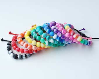 Adjustable Silicone Bracelet (Tie-Dye) | washable and lightweight | non-toxic beads | kids & adults | supports mental health