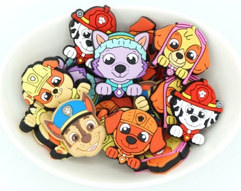 Dog Character *2 & 5 Bead Packs* | Silicone Focal Bead | Kids Beads | DIY craft projects | non-toxic and washable beads