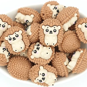 3D Hedgehog *2 & 5 Bead Packs* | Silicone Focal Bead | Animal Bead | DIY craft projects | non-toxic and washable beads