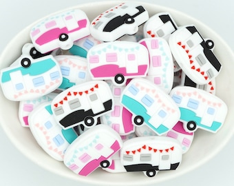 Camper Silicone Focal Beads | *2 & 5 Packs* | Pen, Keychain and Craft Bead