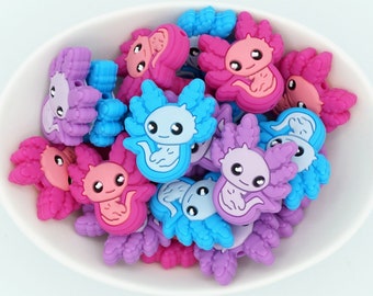 Axolotl *2 & 5 Bead Packs* | Silicone Focal Bead | Animal Bead | DIY craft projects | non-toxic and washable beads