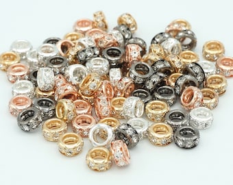 Jewel Metal Spacer Beads | 10mm | 10 Pack | Large Hole | DIY Jewellery & Craft Supplies
