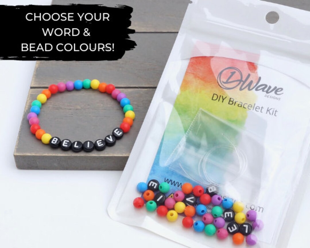 DIY Bracelet Kit Rainbow Silicone Beads Make Your Own Jewellery Craft Party  Favour Kids & Adults Supports Mental Health 
