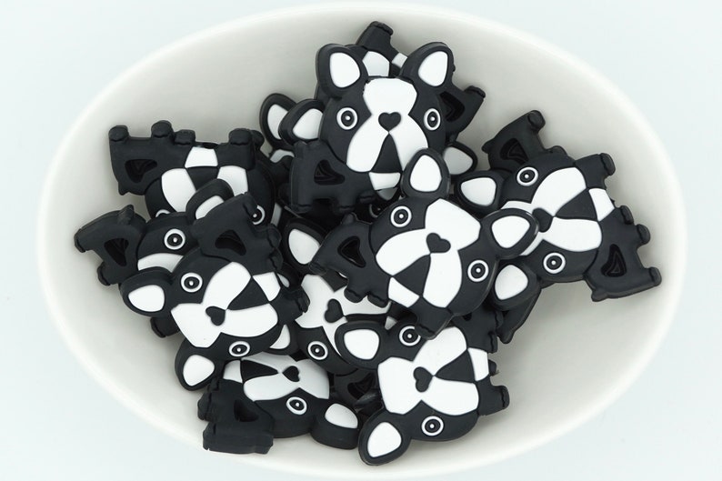 Dog 2 & 5 Bead Packs Silicone Focal Bead Animal Bead DIY craft projects non-toxic and washable beads image 2