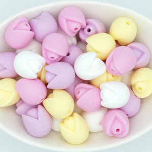 Tulip Bead Silicone Focal Beads | *2 & 5 Packs* | Pen, Keychain and Craft Bead