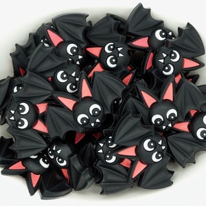 Bat *2 & 5 Bead Packs* | Silicone Focal Bead | Halloween Bead | DIY craft projects | non-toxic and washable beads