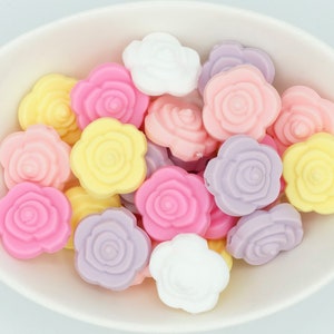 Rose *2 & 5 Bead Packs* | Silicone Focal Bead | Flower Bead | DIY craft projects | non-toxic and washable beads