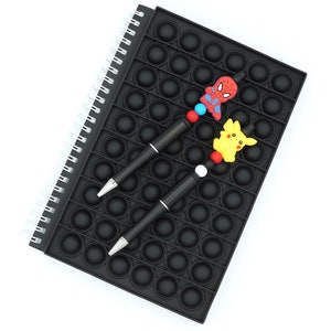 Silicone Pop It Gift Set (Hero/Gamer) | Notebook, Beaded Pen | Optional Bracelet Kit | Sensory | Supports Mental Health