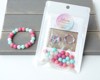 Silicone Bracelet Kit | Summer | 9 mm or 6 mm Beads | Kids & Adults