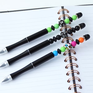 Endless Fidget Pen or Pencil (Skull & Leopard) | Silicone Beads | Sensory | Stress Relief | Fidget Toy | Supports Mental Health