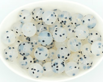 Cuentas de silicona de confeti de estrella / *Paquete de 10 cuentas* / 15 mm / Proyectos de manualidades de bricolaje