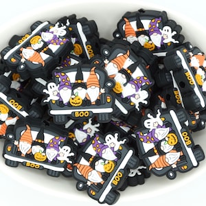 Halloween Gnome Truck *2 & 5 Bead Packs* | Silicone Focal Bead | DIY craft projects | non-toxic and washable beads