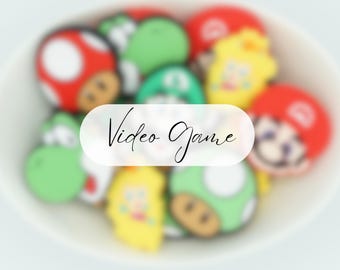 Video Game Silicone Focal Beads | *2-Packs & Full Character Sets* | 2D and 3D | Pen, Keychain and Craft Bead