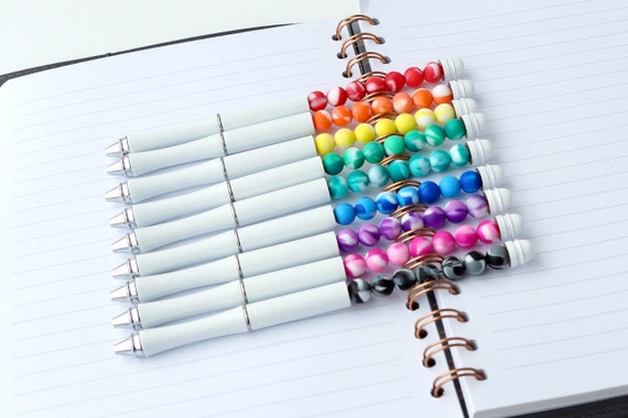 Beaded Fidget Pen tie-dye Silicone Beads Sensory Stress Relief Fidget Toy  Kids & Adults Supports Mental Health 