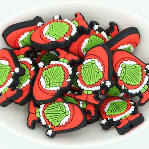 Green Gnome *2 & 5 Bead Packs* | Silicone Focal Bead | Christmas | DIY craft projects | non-toxic and washable beads