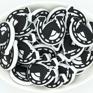 Horseshoe *2 & 5 Bead Packs* | Silicone Focal Bead | Horse Lover | DIY craft projects | non-toxic and washable beads
