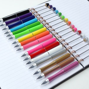 Beadable Endless Pencil | Metal | Multiple Colours | Beadable Bar | No Sharpening Required | Erasable | Replaceable Tip