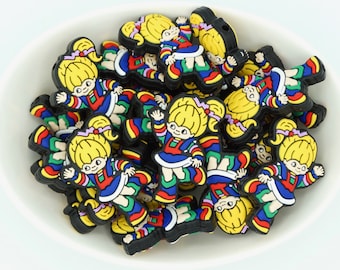 Rainbow Character Silicone Focal Beads | *2 & 5 Packs* | Pen, Keychain and Craft Bead