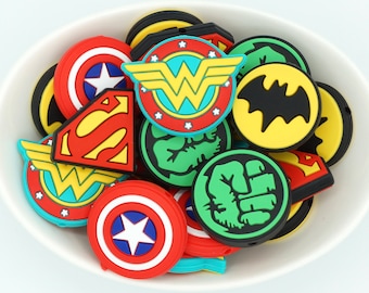 Superhero *2 & 5 Bead Packs* | Silicone Focal Bead | Character Bead | DIY craft projects | non-toxic and washable beads
