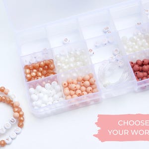 Personalized Silicone DIY Jewellery Kit (Rose Gold) - Letter beads | make your own jewellery | name bracelet | kids and adults craft