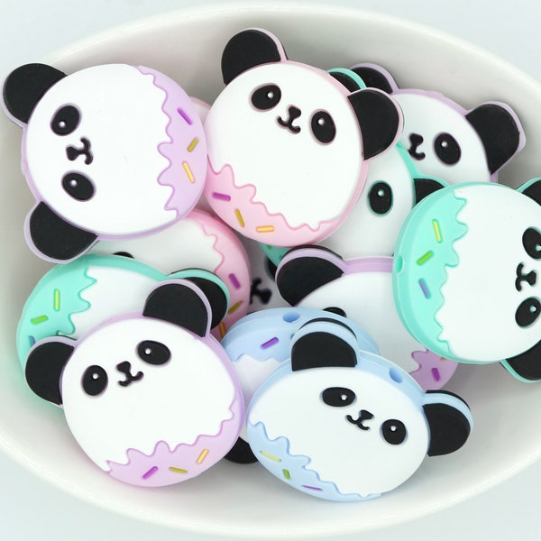 Squish Panda *2 & 5 Bead Packs* | Silicone Focal Bead | Animal Bead | DIY craft projects | non-toxic and washable beads