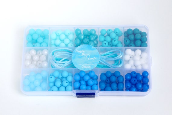 DIY Silicone Bead Kit ocean Splash Make Your Own Jewellery 9 Mm Beads Craft  Kids & Adults Supports Mental Health 