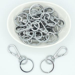 Keyring & Clip | *2 Pack* | Metal | Swivel Clip | Large Clip | Heavy Duty Keyring | Bead Accessory | Craft Supply | DIY Keychain and Lanyard