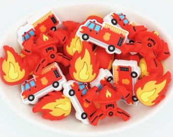 Fire Silicone Focal Beads | *2-Packs, Full Sets & Bead Mix* | Pen, Keychain and Craft Bead