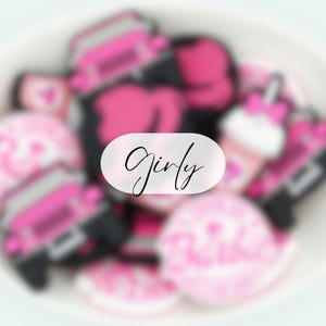 Girly Silicone Focal Bead | 2 Bead Packs & Full Sets | Kid Beads | Pink Bead | DIY craft projects |