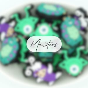 Monster PVC Focal Beads | 2 Bead Packs & Full Set | Cartoon Beads | DIY craft projects | Pen Beads| Washable beads