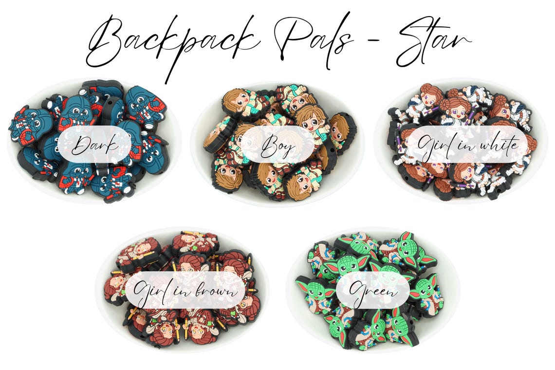 Backpack Pals - Heroes & Stars PVC Focal Beads | *5-packs and Full Sets ...