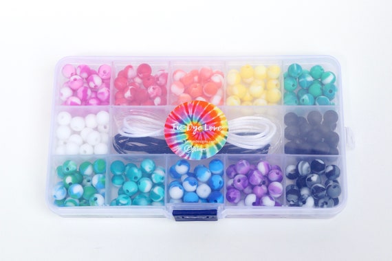 DIY Silicone Bead Kit tie Dye Love Make Your Own Jewellery 9 Mm Beads Craft  Kids & Adults Supports Mental Health 