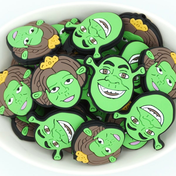 Green Characters *2 & 5 Bead Packs* | Silicone Focal Bead | Character Bead | DIY craft projects | non-toxic and washable beads