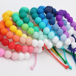Adjustable Silicone Bracelet (Ombre) | 6 mm or 9 mm beads | washable and lightweight | kids & adults | supports mental health