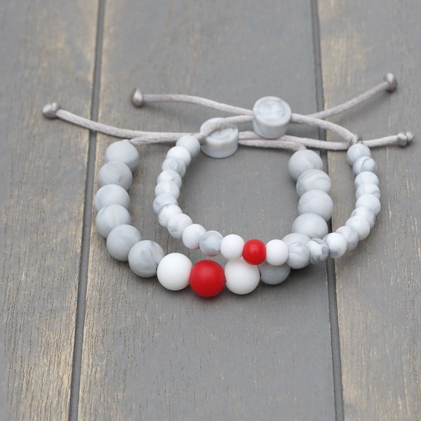 Adjustable Silicone Bracelet (Cozy Cabin) | washable and lightweight | non-toxic beads | kids & adults | supports mental health