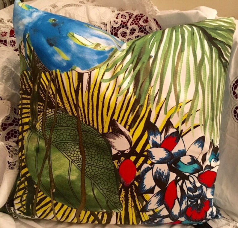 Designers Guild Christian Lacroix Housse de coussin Jardin Exo Chic Bouganvillier/Coton Charbon 60x60cm image 1