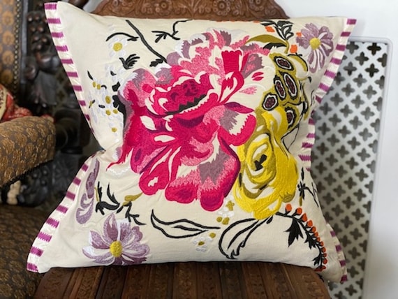 Designers Guild Cushion Cover Amrapali Embroidered Multicolour Etsy